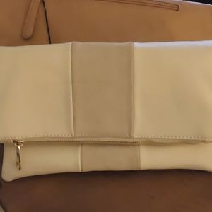 BP Nordstrom Fold over Clutch Cream